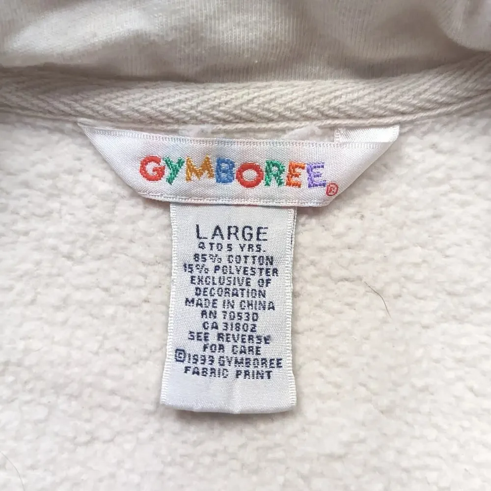 Vintage Gymboree Sweatshirt Girls Size Large 4-5T Beige Embroidered Pullover